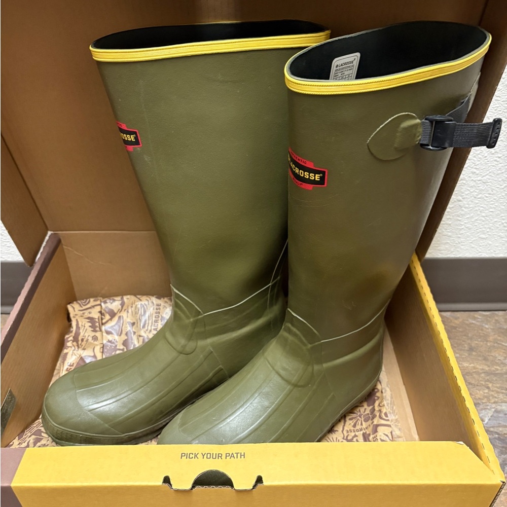 🔥 Mens Sz 13 Burly 18” Insulated Waterproof LaCrosse Boots 🔥